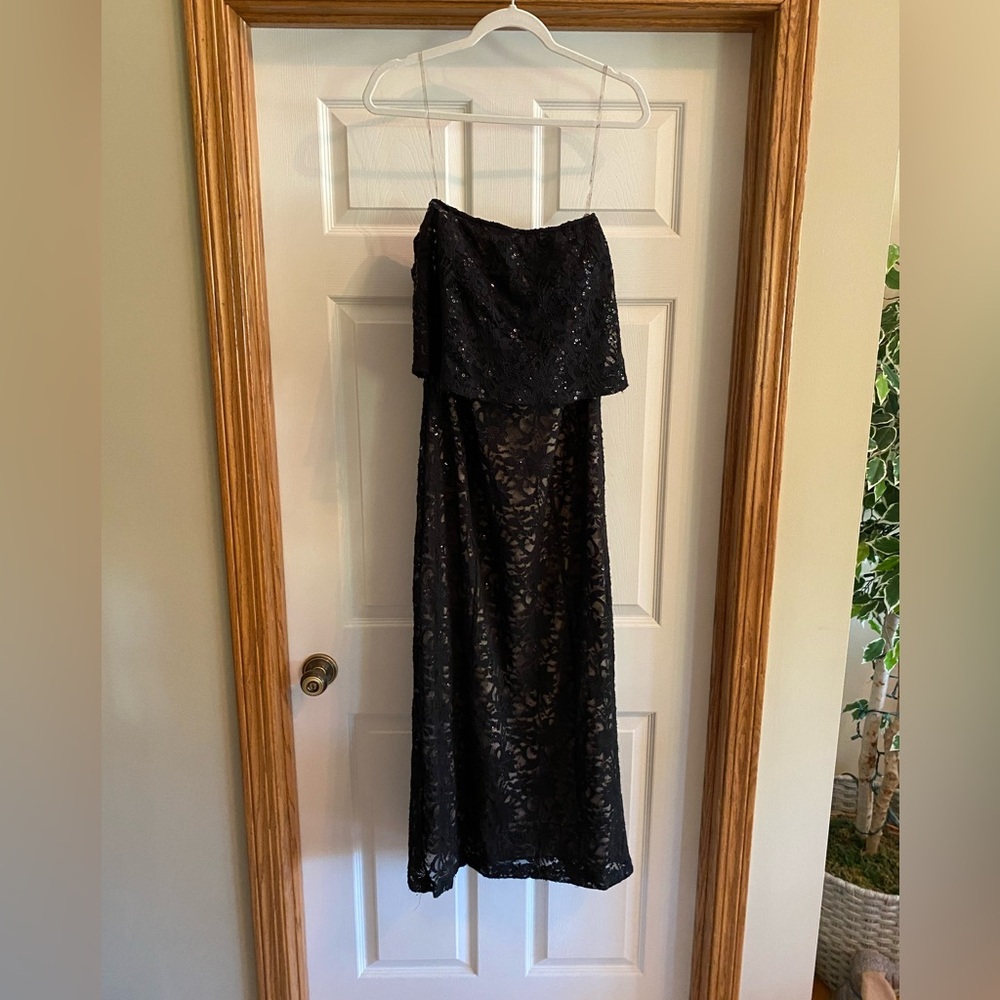 Chic Black Lace Maxi Dress - Picture 2 of 16